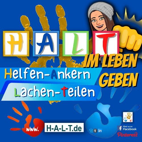 H-A-L-T im LEBEN Helfen-Ankern-Lachen-Teilen GEBEN Logo