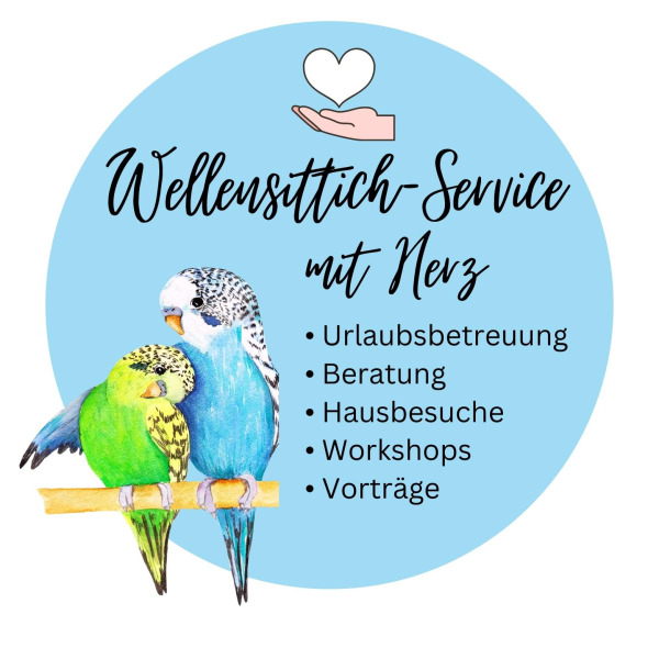 Wellensittich-Service mit Herz Logo